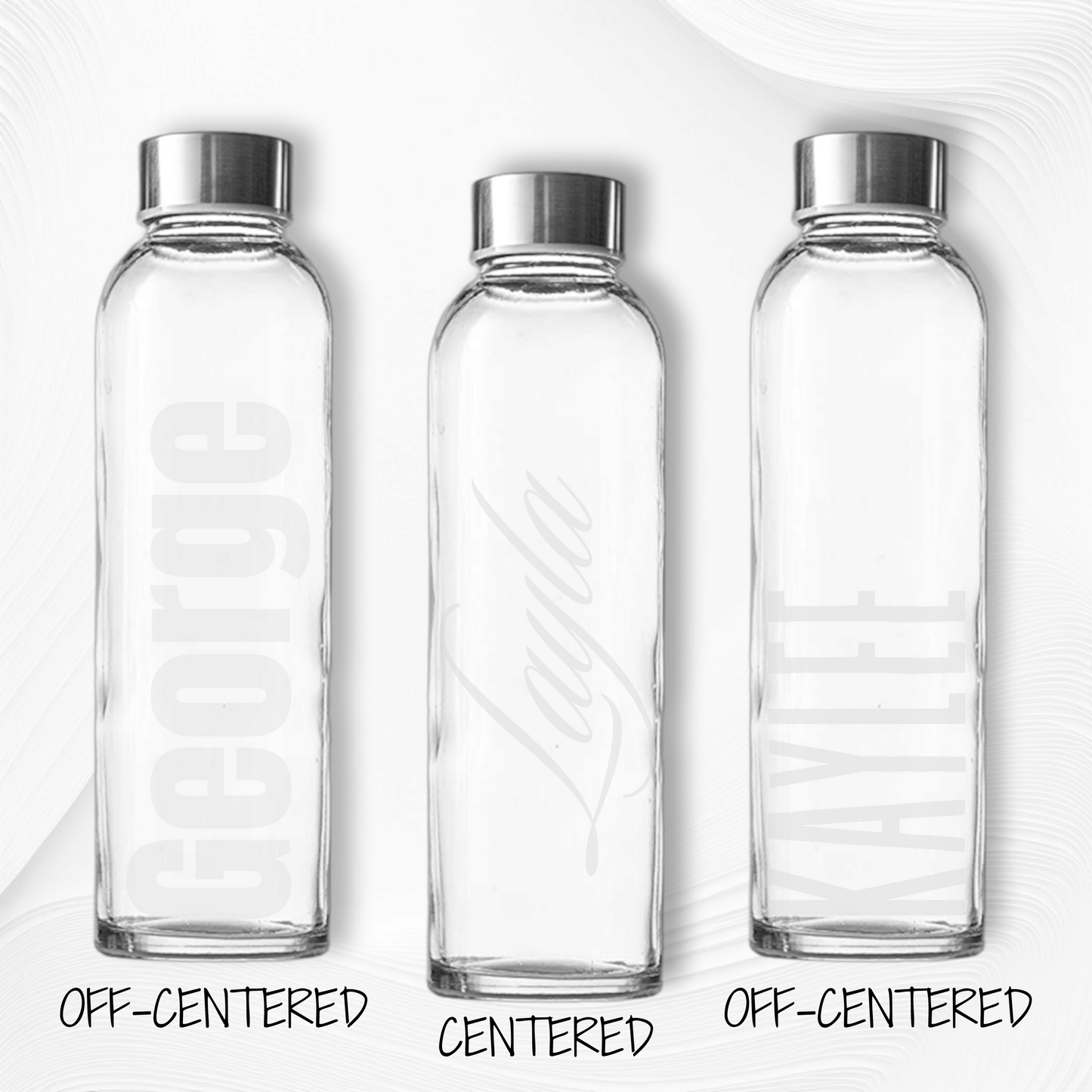 Custom Etched Glass Water Bottle
