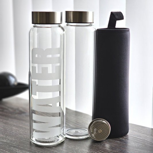 32oz Glass Etched Water Bottle